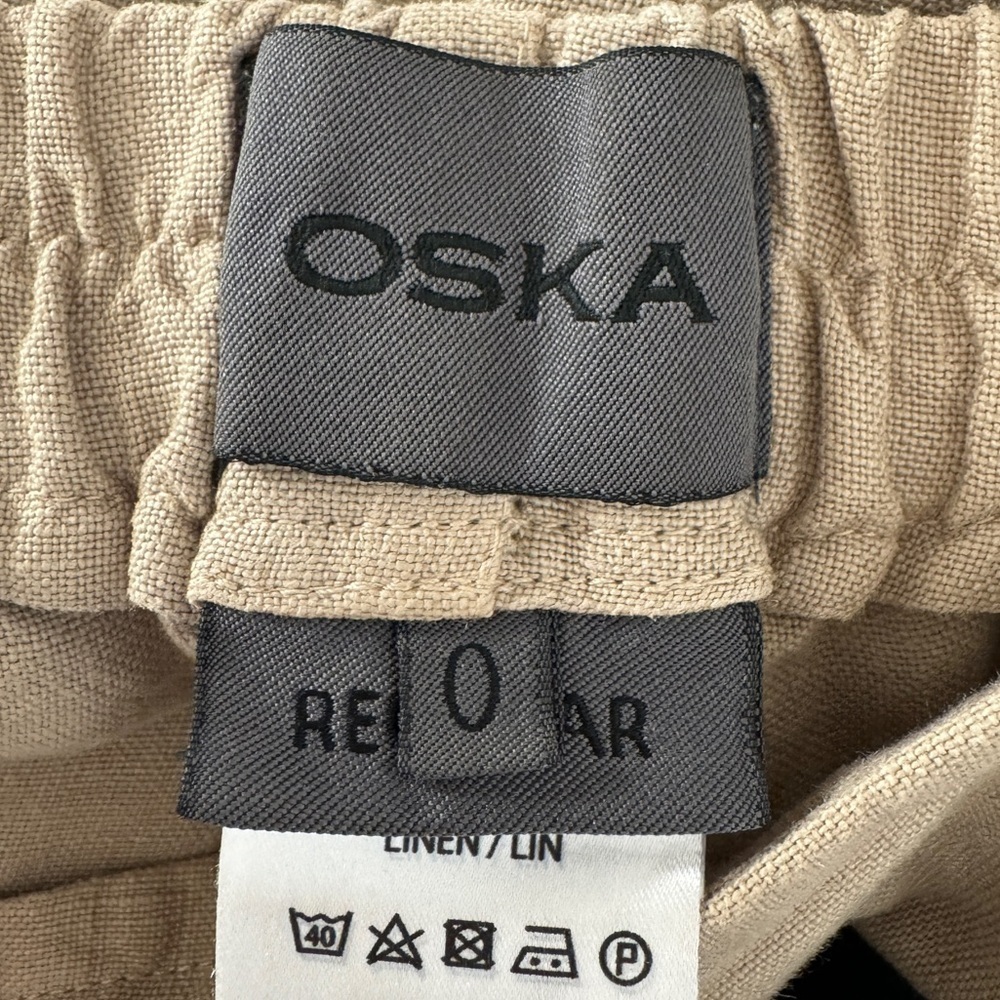 Oska, Sustainable Tan Linen Pants - Picture 7 of 8